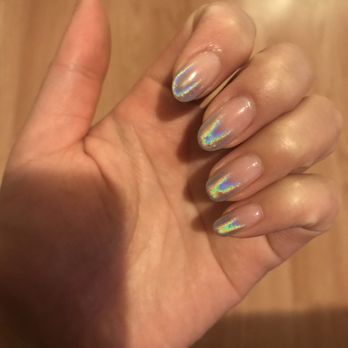 Brush Nail Studio - gel holo ombre on clear base - Nail Salons Near Me - Pittsburgh, Pennsylvania