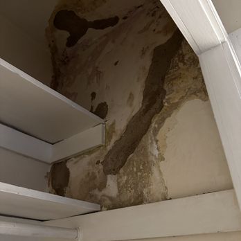 Normandy Apartments - Leak in closet from upstairs bathroom - Apartments Near Me - Kansas City, Missouri Normandy Apartments - Leak in closet from upstairs bathroom - Apartments Near Me - Kansas City, Missouri
