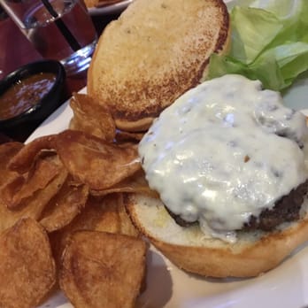Boston Burger - Boston Burger plain with chips. - Burgers Near Me - Boston, Massachusetts