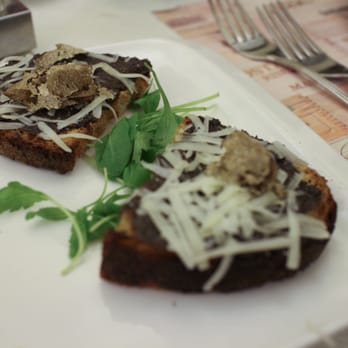 Osteria Barberini - Black truffles on a crostini. - Seafood Near Me - Rome, RM Osteria Barberini - Black truffles on a crostini. - Seafood Near Me - Rome, RM