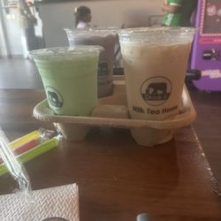 Drink It Milk Tea House - Taro, honeydew , vanilla latte with NO COFFEE JELLY