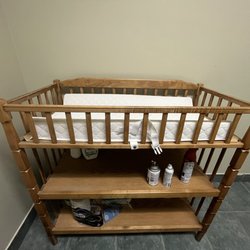 Amazing, baby changing station! In the bathroom