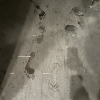 American Bulletproof Coatings - Our new black bamboo main level flooring, during their two weeks of grinding--heavy dust made it's way from the basement to main living area - Flooring Near Me