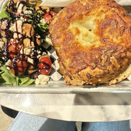 Salmon lox bagel with salad Salmon lox bagel with salad