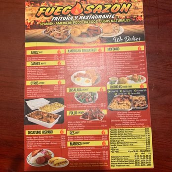 Fuego Sazon - Menu - Spanish Near Me - Pennsauken Township, New Jersey Fuego Sazon - Menu - Spanish Near Me - Pennsauken Township, New Jersey