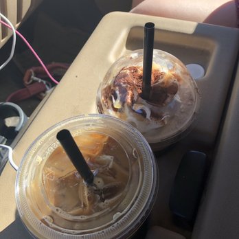 Cuppy's Coffee & More - Iced latte with almond milk and honey, and a blended frozen hot chocolate with peanut butter and more. Soooo yummy - Coffee & Tea Near Me - Wheatland, California Cuppy's Coffee & More - Iced latte with almond milk and honey, and a blended frozen hot chocolate with peanut butter and more. Soooo yummy - Coffee & Tea Near Me - Wheatland, California