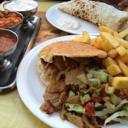 Oriental Grill - Doner with chips and a medium shawarma + chutneys and sauces