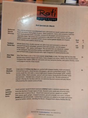 Menu photo 6 Roti Indian Bistro San Francisco, CA Menu photo 6 Roti Indian Bistro San Francisco, CA
