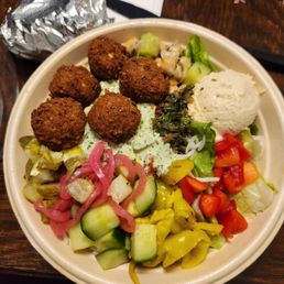 Build your own bowl with falafel. Build your own bowl with falafel.