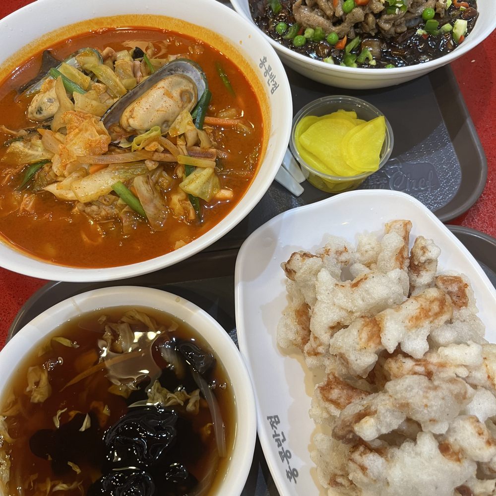 Paik's Noodle - the spread! huge portions for everything. - Korean Near Me - Buena Park, California Paik's Noodle - the spread! huge portions for everything. - Korean Near Me - Buena Park, California