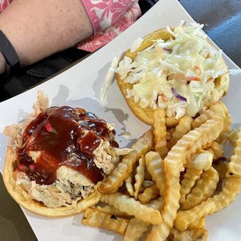 Corona Beach House - Corona Beach House, Miami International Airport. BBQ Pulled Pork Sandwich ($16). The BBQ Pulled Pork was hot and delicious. - American Near Me - Miami, Florida Corona Beach House - Corona Beach House, Miami International Airport. BBQ Pulled Pork Sandwich ($16). The BBQ Pulled Pork was hot and delicious. - American Near Me - Miami, Florida