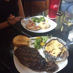 The Rusty Knot - Ribeye and Grilled Chicken. The food was great and service was wonderful as well! Highly recommend trying this place if you're in the area.