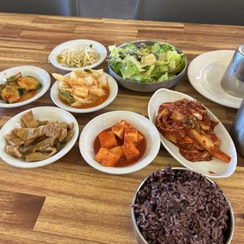 Tofu Story - They serve you with a ton of banchan, water and asks you what kind of rice you like: white or purple - Korean Near Me - Aurora, Colorado Tofu Story - They serve you with a ton of banchan, water and asks you what kind of rice you like: white or purple - Korean Near Me - Aurora, Colorado