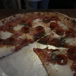 Margherita pizza with pepperoni