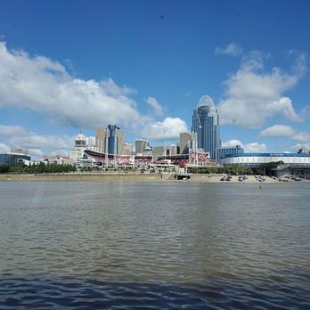 B B Riverboats - View from lower deck port side as we started sailing - Boating Near Me - Newport, Kentucky