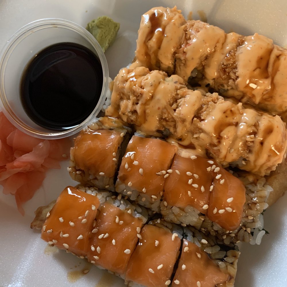 Dancing Roll - Top to bottom: Gee Philly Roll, Orange Roll. - Sushi Bars Near Me - West Chester, Ohio Dancing Roll - Top to bottom: Gee Philly Roll, Orange Roll. - Sushi Bars Near Me - West Chester, Ohio