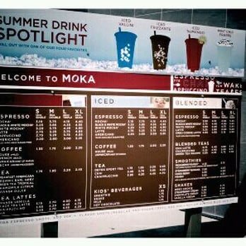 MOKA - a menu board with drinks on it - Coffee & Tea Near Me - Rochester, Minnesota MOKA - a menu board with drinks on it - Coffee & Tea Near Me - Rochester, Minnesota