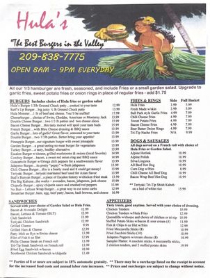 Menu photo 3 Hula's Escalon, CA