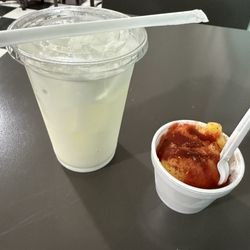 Neveria El Chavo - Don't remember the actual names . Coconut water and mango ice cream with chili powder and some sort of sauce.