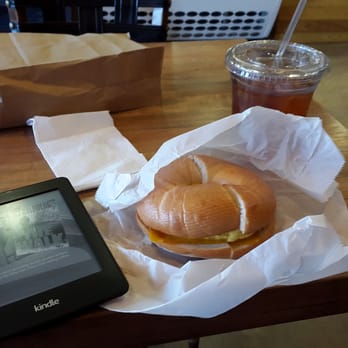Java Loco - breakfast sandwich with unsweetened passion fruit iced tea - Coffee & Tea Near Me - Alexandria, Virginia
