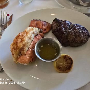 Fleming’s Prime Steakhouse & Wine Bar - Lobster Tail and Filet Mignon with Steak Sauce - Steakhouses Near Me - Pasadena, California Fleming’s Prime Steakhouse & Wine Bar - Lobster Tail and Filet Mignon with Steak Sauce - Steakhouses Near Me - Pasadena, California