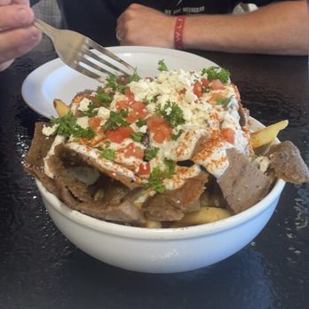 KabobZi Mediterranean Grill - Gyro bowl with fries - Mediterranean Near Me - Austin, Texas KabobZi Mediterranean Grill - Gyro bowl with fries - Mediterranean Near Me - Austin, Texas