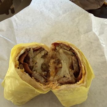 Donut Nation & Estrella Bakery - Sausage and Bacon Breakfast Burrito. - Bakeries Near Me - Bakersfield, California Donut Nation & Estrella Bakery - Sausage and Bacon Breakfast Burrito. - Bakeries Near Me - Bakersfield, California