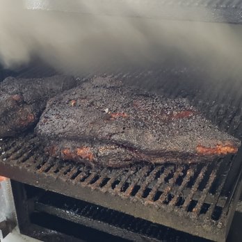 Crossbuck BBQ - Two whole briskets in the smoker - Barbeque Near Me - Farmers Branch, Texas
