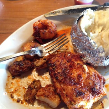 Marshside Grill - My greasy "blackened" platter. - Seafood Near Me - Brunswick, Georgia