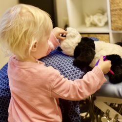 Cloud Chiropractic - Making kids feel comfortable by letting them play "chiropractor" and we always treat their stuffed animals.
