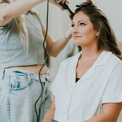 Reveal Hair & Makeup - Right after she attached extensions