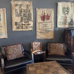 JAX Coffee Company - Comfy seating! 6 comfy chairs for relaxed conversation and several tables and chairs. Just enough to keep it cozy!