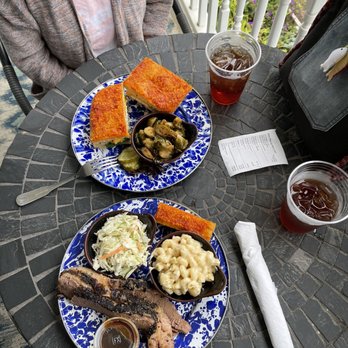 Bleu House - two plates of food on a table - Sandwiches Near Me - Norcross, Georgia