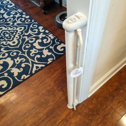 Chatt Handyman - Installed this cool retractable baby gate by Momcozy in the hallway.