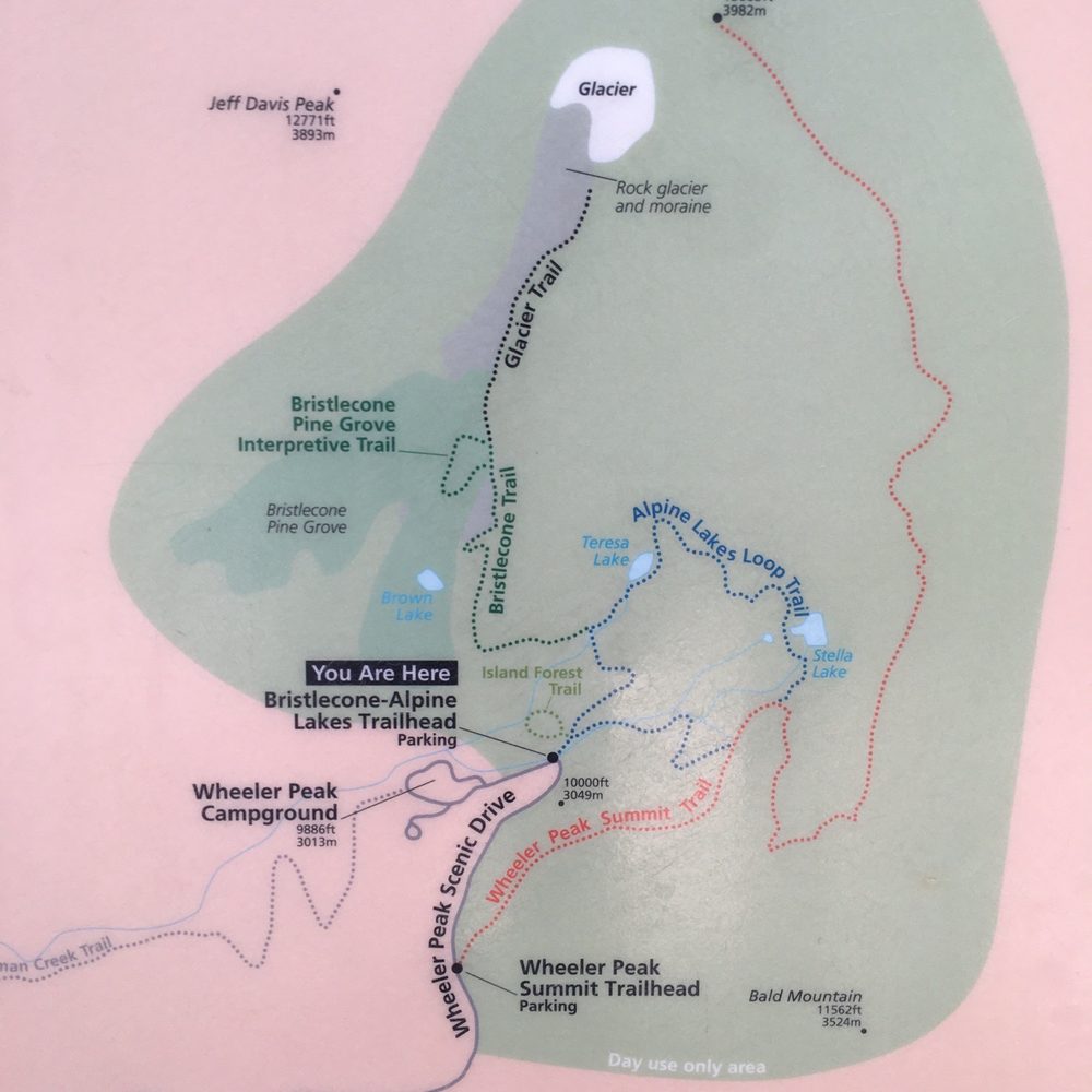 Great Basin National Park - Alpine Lakes and Bristlecone map - Parks Near Me - Baker, Nevada