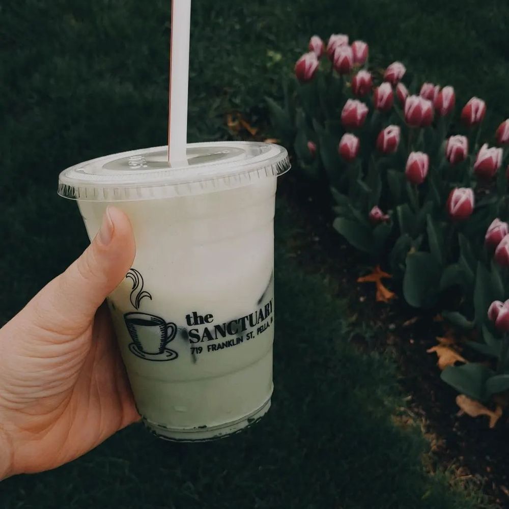 The Sanctuary - Iced lavender vanilla matcha (w Oatmilk) it is DIVINE. - Coffee & Tea Near Me - Pella, Iowa The Sanctuary - Iced lavender vanilla matcha (w Oatmilk) it is DIVINE. - Coffee & Tea Near Me - Pella, Iowa