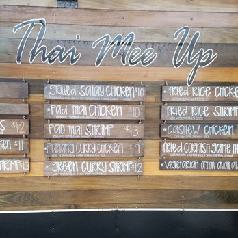 Thai Mee Up - The menu posted on the side of the truck as of Nov. 15, 2018 - Food Trucks Near Me - Kahului, Hawaii Thai Mee Up - The menu posted on the side of the truck as of Nov. 15, 2018 - Food Trucks Near Me - Kahului, Hawaii