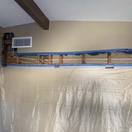 Measured out and cut drywall for new pipes. Measured out and cut drywall for new pipes.