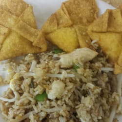Siam Express - Special fried rice with crab rangoon.