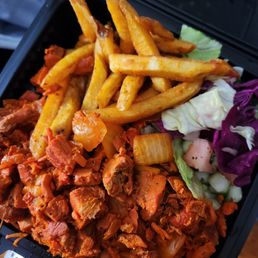 Chicken Platter over Rice... generous portions with fries Chicken Platter over Rice... generous portions with fries