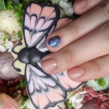 Nailgazms - Butterfly detail (zoom in to see how beautiful it is!) - Nail Technicians Near Me - montclair, California