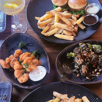 Beer Baron Bar & Kitchen - Salmon sliders, Brussels sprouts (do not recommend), buffalo cauliflower , burger and fries - Beer Bar Near Me - Pleasanton, California Beer Baron Bar & Kitchen - Salmon sliders, Brussels sprouts (do not recommend), buffalo cauliflower , burger and fries - Beer Bar Near Me - Pleasanton, California