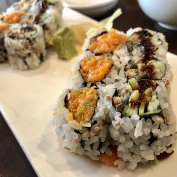 Maguro - Maki lunch special: Eel avocado + spicy salmon rolls + miso soup - Sushi Bars Near Me - New York, New York Maguro - Maki lunch special: Eel avocado + spicy salmon rolls + miso soup - Sushi Bars Near Me - New York, New York