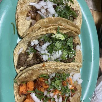 Taqueria El Viejon Cantina - Papa con chorizo, carne asada and carnitas tacos - Tacos Near Me - Chamblee, Georgia Taqueria El Viejon Cantina - Papa con chorizo, carne asada and carnitas tacos - Tacos Near Me - Chamblee, Georgia