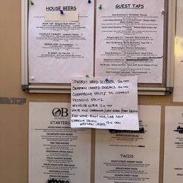 Beer menu Beer menu