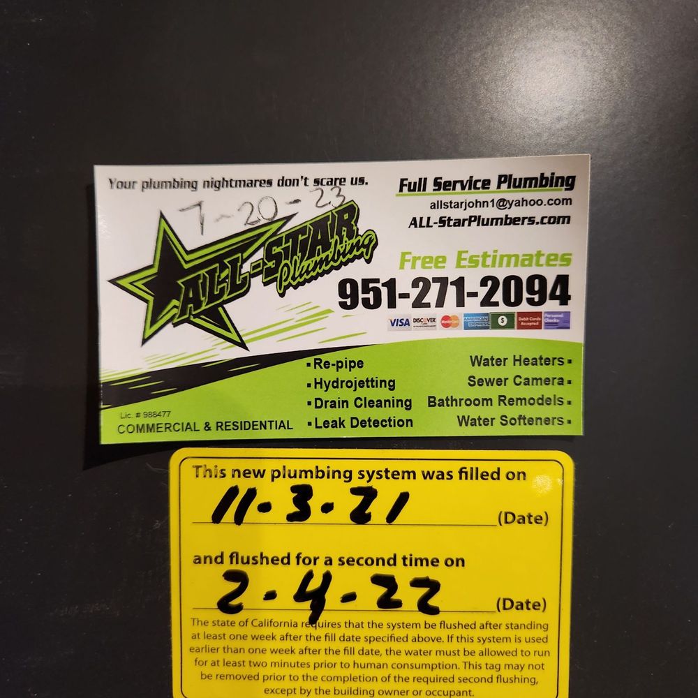 All-Star Plumbing - All star plumbing business card - Plumbing Near Me All-Star Plumbing - All star plumbing business card - Plumbing Near Me