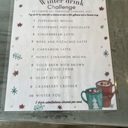 Winter challenge menu