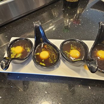 O’A Sushi - Quail egg shooters. Unique spoons, instead of shot glasses - Sushi Bars Near Me - Reno, Nevada O’A Sushi - Quail egg shooters. Unique spoons, instead of shot glasses - Sushi Bars Near Me - Reno, Nevada