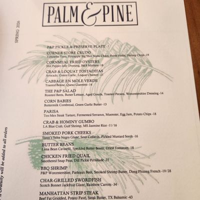 Menu photo 2 Palm&Pine New Orleans, LA
