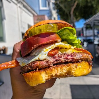 Eats - cheese burger w/egg $30.50 - American Near Me - San Francisco, California
